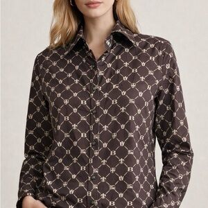 Burberry Rare Vintage Button-Up Shirt with Monogram Print